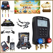Digital Manifold Gauge Set HVAC Refrigerant Pressure Temp Tester 112 Profiles picture