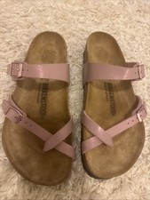 Birkenstock Lavender Purple Distressed Leather Mayari Toe Loop Sandals 40N 9 picture