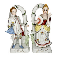 Empress by Haruta - Rare Set of Victorian Themed Ceramic Bookends 10” - Japan picture