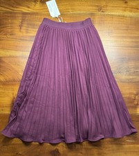 Grace Karin Purple Pleated Skirt Women's Size S Elastic Waist A Line Flowy - NWT picture