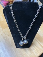 taxco heavy sterling chain with balls 172.1 grams signed 34” heavy picture