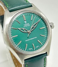 Vintage Tudor Oyster 17 Jewels Manual Winding Swiss Made Green Dial Men's Watch. picture