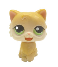 Authentic Littlest Pet Shop LPS 1st Gen Yellow Cat With Moving Tongue, 2005 picture