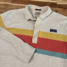 L.L. Bean Men's Soft Rugby Polo Shirt XL Tall Chest Stripe Cotton 522589 picture