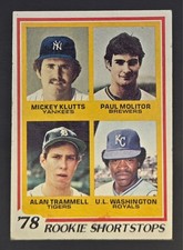 Alan Trammell Paul Molitor 1978 Topps Rookie Shortstops #707 VGEX picture