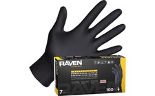 SAS Raven Powder-Free Black Nitrile Gloves CASE (10 BOXES) picture