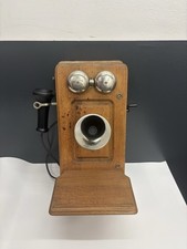 Antique Kellogg Oak Wall Telephone 5-Bar Magneto Pat 1901 WORKING BELL picture