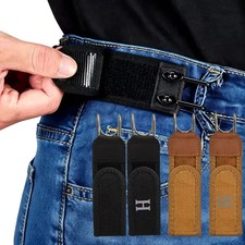 2PCS Tactical Metal Hook Elastic Belt Buckle-Less Invisible Waist Belt Closure picture