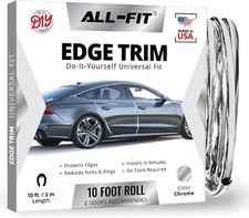 ALL-FIT Car Door Edge Protector Guard from Scratches & Dings U-Shaped (CHROME) picture