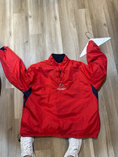 Vintage Iowa State Cyclones Red/Navy Half-Zip Pullover Windbreaker Jacket picture
