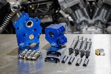 S&S 310-1263 Cam Chest Kit w/o Cam Oil Cooled Chain Drive Chrome 2017+ Harley M8 picture