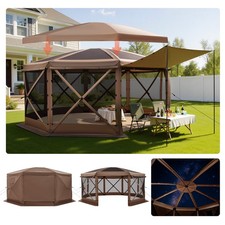 VEVOR 8-Sided Pop up Gazebo Screen Tent 15 x 15 ft Quick-Set for 12-15 Persons picture