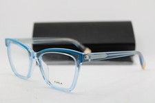 NEW FURLA VFU682 COL.06N1 CLEAR BLUE GOLD AUTHENTIC EYEGLASSES 52-17 picture