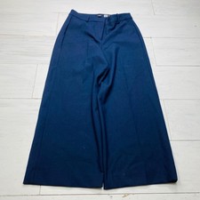 J.Crew Wide Leg Trouser Women 10 Navy Blue Carreman French Fabric CC463 Workwear picture