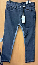 MNML Jeans Mens 34 Black Slim Fit Panel Denim Streetwear Pants NWT picture