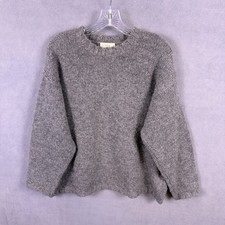 VTG J.Crew Wool Sweater Mens Small Gray Shetland Crewneck Pullover picture