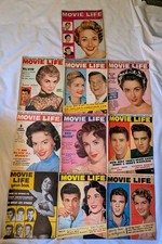 LOT Of 10 Vtg 1950s MOVIE LIFE Magazines, Elvis picture