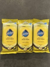3 PACKS Pledge 72807 Lemon Scented Pre-Moistened Cloth Wipes 7