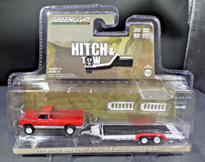 Greenlight Hitch & Tow 1991 Dodge Ram 250 & Car Trailer 1/64 picture