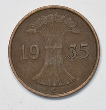Germany 1935-E Reichspfennig Wheat Sheaf P903420 combine shipping picture
