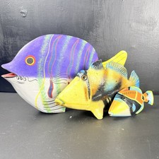 Vintage Ben Diller Maui Hawaii Pottery Art Fish Lot Humuhumunukunukuapuaa Dishlp picture