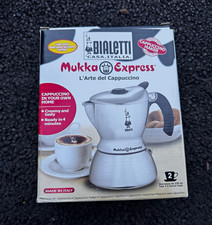 Bialetti Mukka Express Stovetop Cappuccino Maker 2 Cup 220ml Silver Aluminum picture