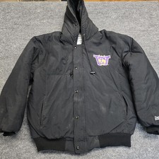 Vintage DeLong 80s Washington Huskies Black Full Zip Jacket Men Sz L Made In USA picture