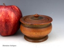 Miniature Treenware Lidded Spice Container 19th century picture
