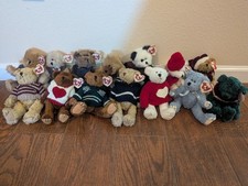 Ty Attic Treasures Bears 1993 Lot – 14 Tagged Bears – Early Tags – Smoke Free picture
