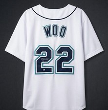 Bryan Woo Signed Seattle Mariners White #22 Custom Baseball Jersey COA (Wilder) picture