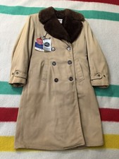 Vintage 30s 40s Albert Richard Cravenette Alpaca Overcoat Jacket Large Deadstock picture