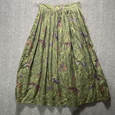 80s Vintage Herman Geist Equestrian Midi Skirt Cottagecore Romantic 10 Green picture