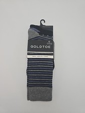 GoldToe Edition 3 Pack QuaFX Formal Knit Pattern Crew Dress Socks Mens 6-12.5 picture