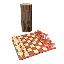 Forest Log Chess Set - Roll-up Forest Themed 3D-Printed Board Game picture