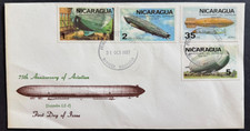 AtoZ. Nicaragua 1977 Zeppelin Set/9 on 2 FDC’s Scarce picture