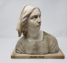 Jeanne d'Arc Italian Marble Bust Sculpture, by Prof G. Besji, Joan of Arc picture