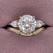 5.20 Ct Round Cut  Lab Created  Diamond Wedding Ring 14K Yellow Gold picture