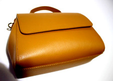 ANDREA CARDONE ITALIA LEATHER CROSSBODY BAG PURSE CUOIO CHIARO 9X7X4.5