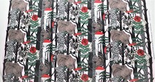 Marimekko fabric Pikkuveljekset pink by Maija Louekari, 145x100cm; 1 repeat 62cm picture