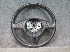 01-06 BMW E46 330ci 3-SPOKE LEATHER SPORT STEERING W CONTROLS BLACK OEM picture