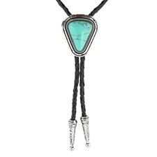 Teardrop Natural Real Turquoise Stone Bolo Tie 40