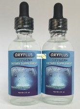 2 OXYPLUS Oxygen+ Liquid Drops 2oz each Cell Stabilized Oxygen Energy Health picture