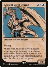 Ancient Silver Dragon (Showcase) Foil Battle for Baldur's Gate Playtest Card picture