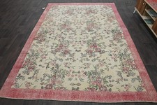 Oushak 7x10,Turkish Rug,vintage,anatolian,BEIGE,kilim,Bohemian,handmade,wool picture