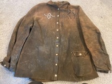 Vintage Leather Welding Jacket Welder Workwear Heavy Distressed Patina Dave XL picture