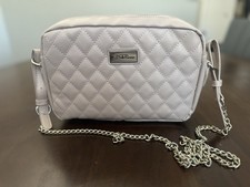 Bella Russo Women’s Pink Quilted Crossbody Bag, Zip, Chain & Detachable Strap picture