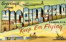 Greetings from MacDill Field, Tampa, Florida Large Letter Postcard Vintage 1944 picture