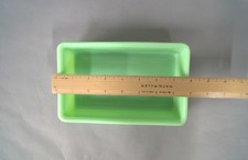 Vintage McKee Uranium Glass Jadeite Refrigerator Dish -- No Lid, Used picture