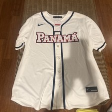 BNWT Nike Panama World Baseball Classic WBC 2026 White Jersey Men's LG picture
