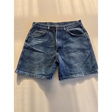 Wrangler Denim Shorts Mens 34 Blue Made in USA Cotton Relaxed Fit Vintage 90s picture